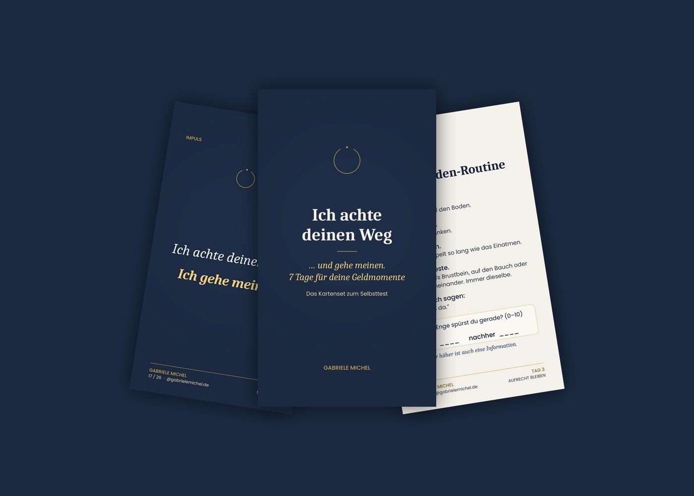 Drei Karten aus dem Kartenset „Ich achte deinen Weg ... und gehe meinen“